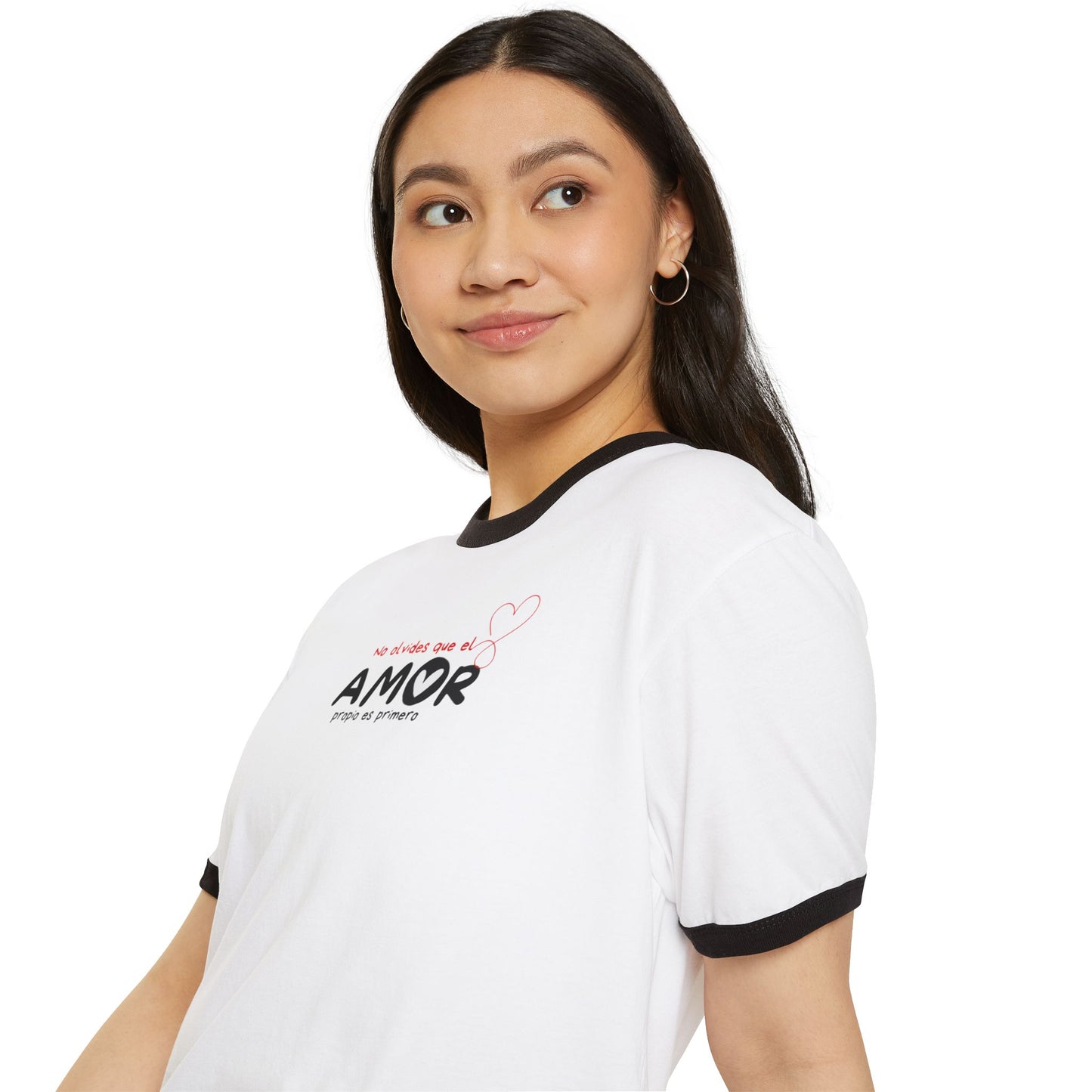 Amor Heart Ringer T-Shirt — Retro Spanish Love Graphic Tee